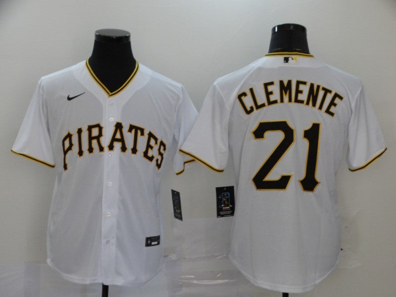 Men's Pittsburgh Pirates Roberto Clemente #21 White Baseball Jersey